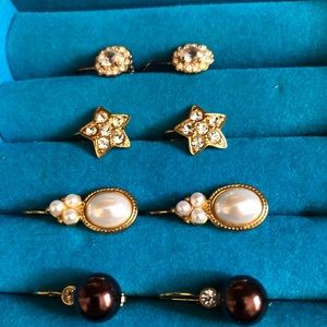 Jewelery Lot Earrings Sparkle Pretty, lot 4 pairs